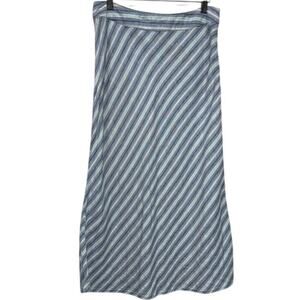 Women's CHEROKEE Brand 1005 Linen Maxi Blue Striped Skirt Size 4